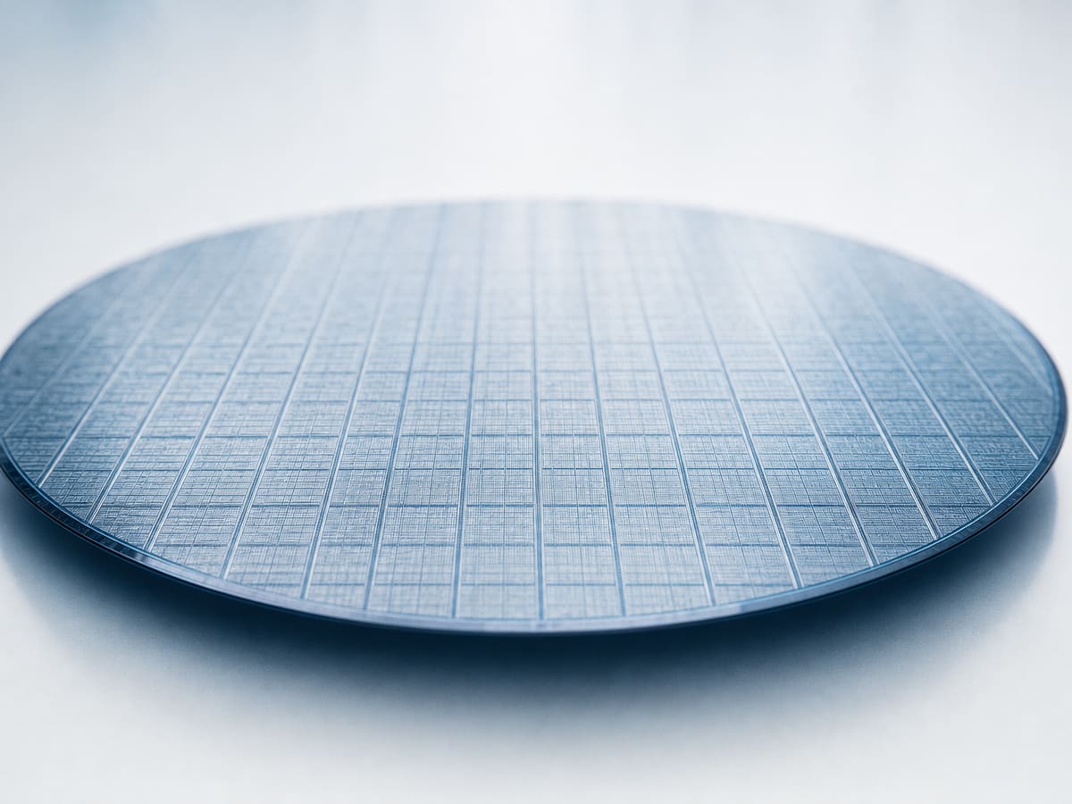 Micro-patterned silicon wafer surface in diffuse cleanroom light